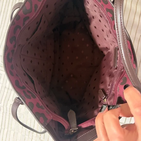 Kate Spade Burgundy  Leopard Tote Purse - Picture 4 of 4